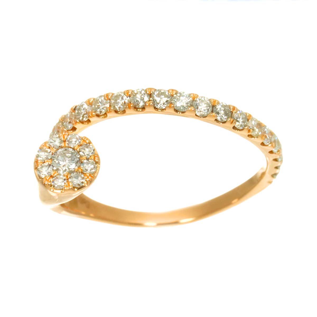 Diamond 0.50ct Ring 18K PG Pink Gold 750 Size6-6.25(US)