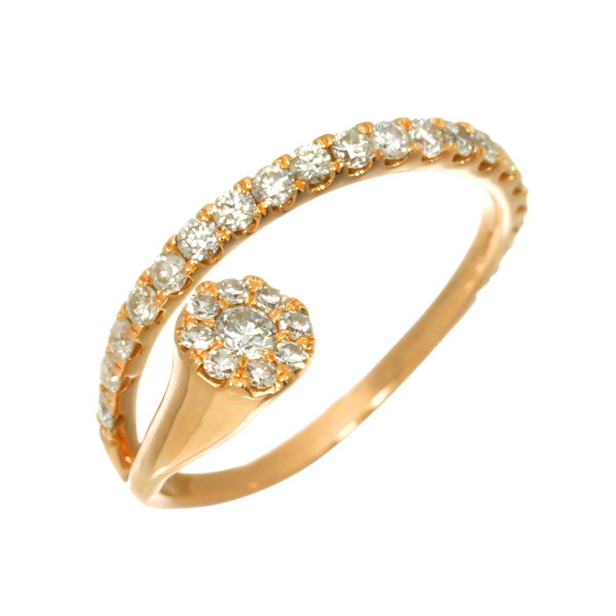 Diamond 0.50ct Ring 18K PG Pink Gold 750 Size6-6.25(US)