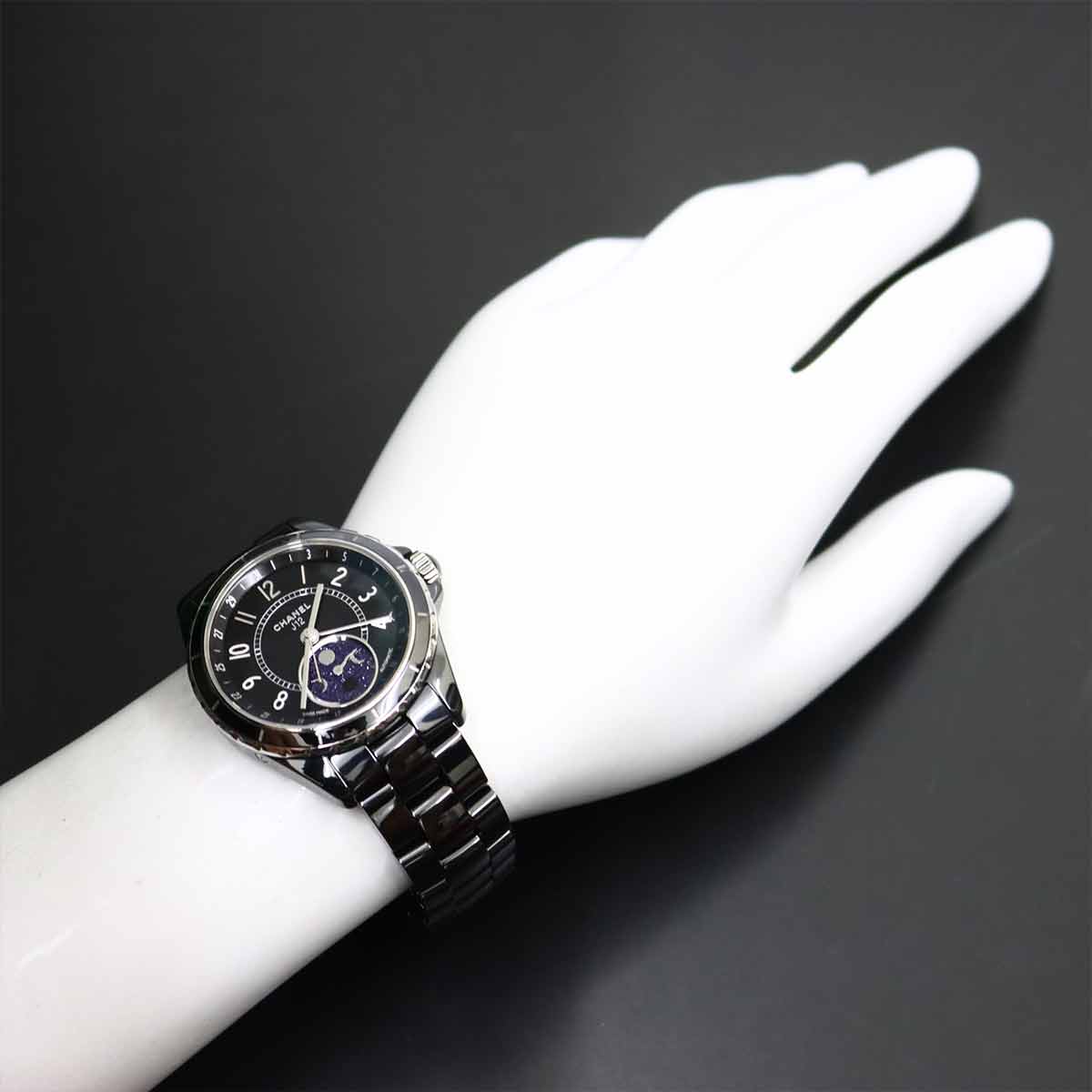 J12 Phase De Lune H3406 Moon phase Automatic Black Dial Mens