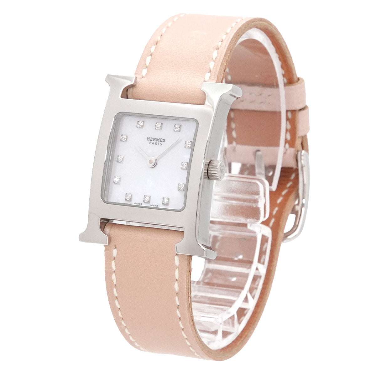H Watch HH1 210 White Shell Dial 12P Diamond Quartz