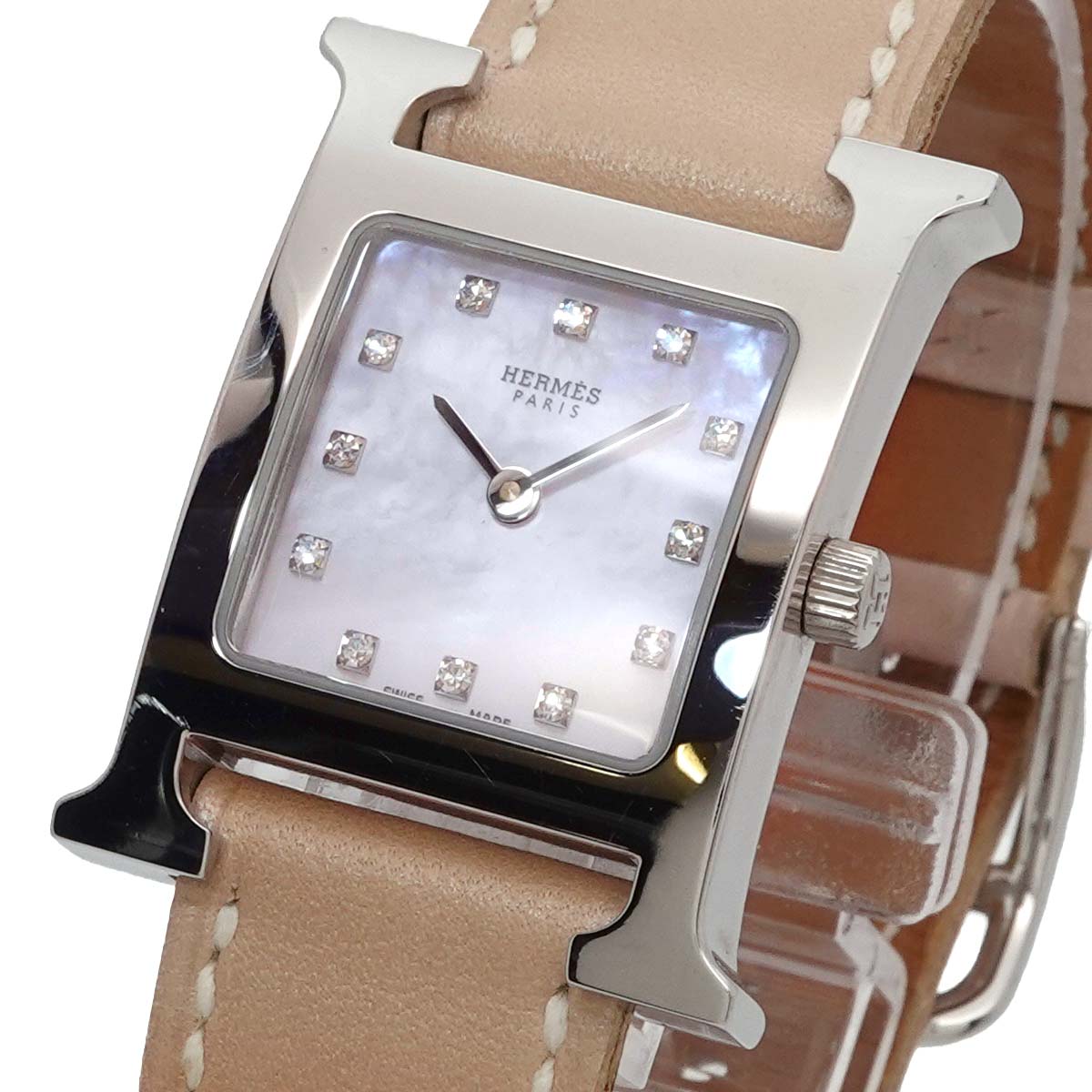H Watch HH1 210 White Shell Dial 12P Diamond Quartz