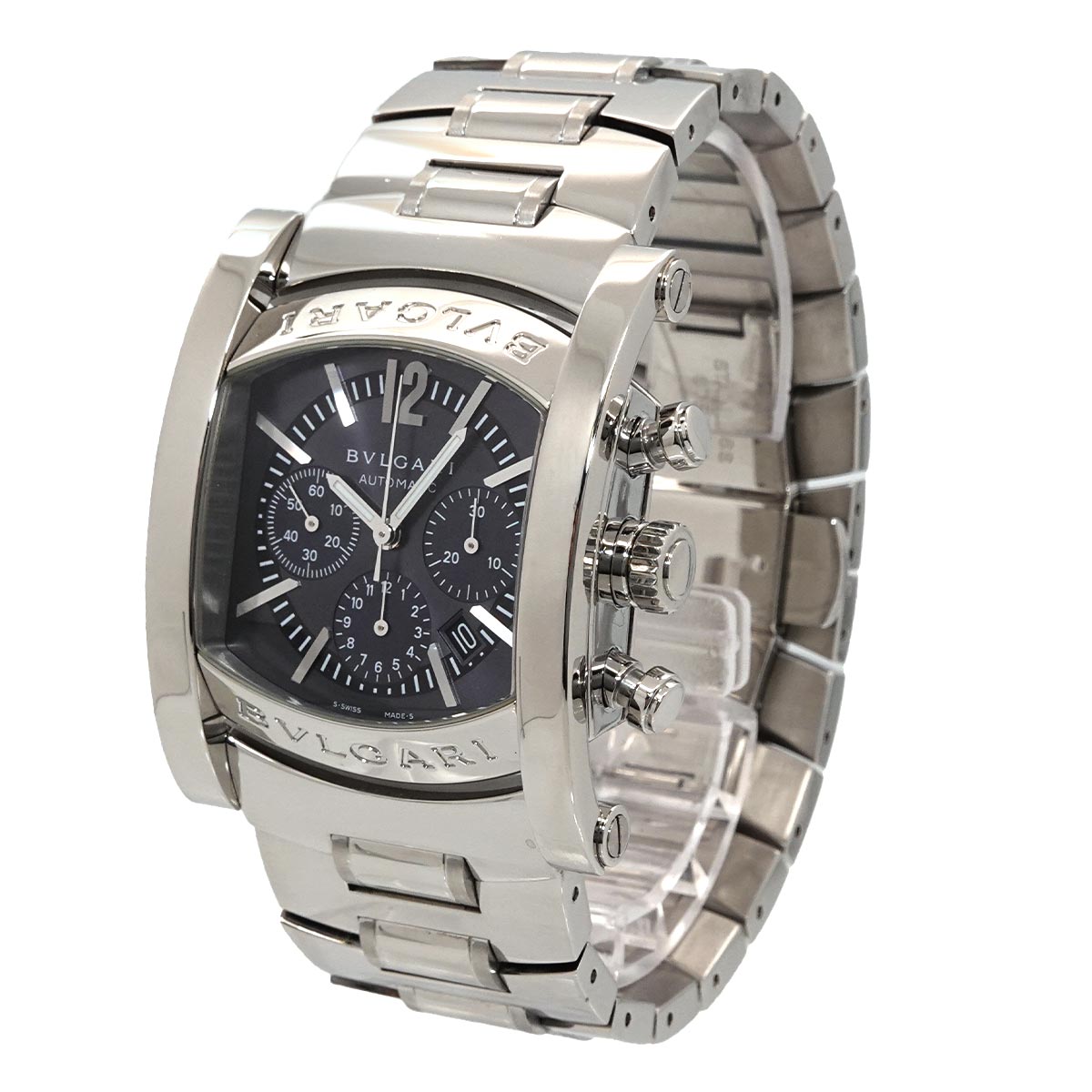 BVLGARI Assioma Chronograph AA44SCH Date Automatic Navy Dial Mens