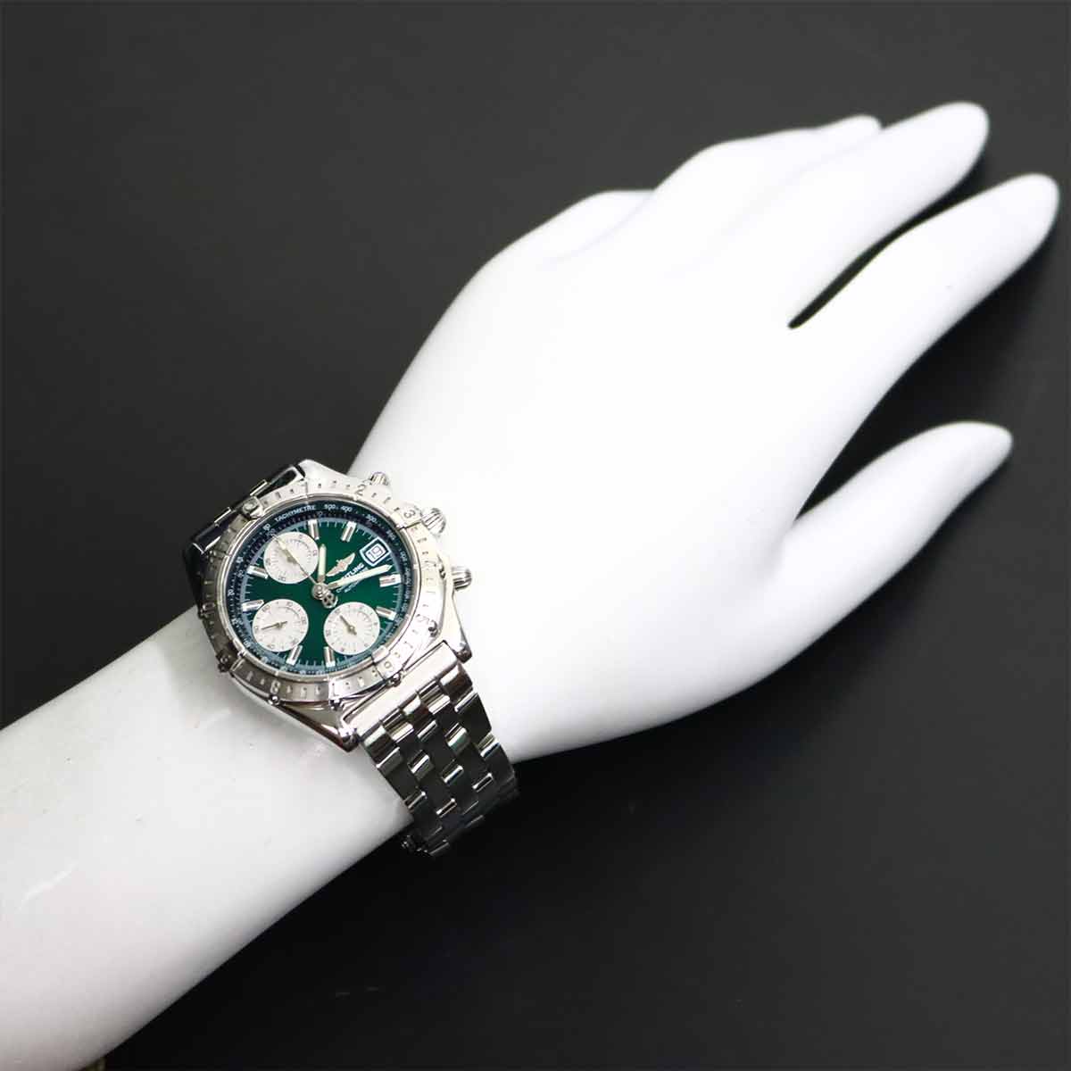 Chronomat A13348 Chronograph Green Dial Mens Watch