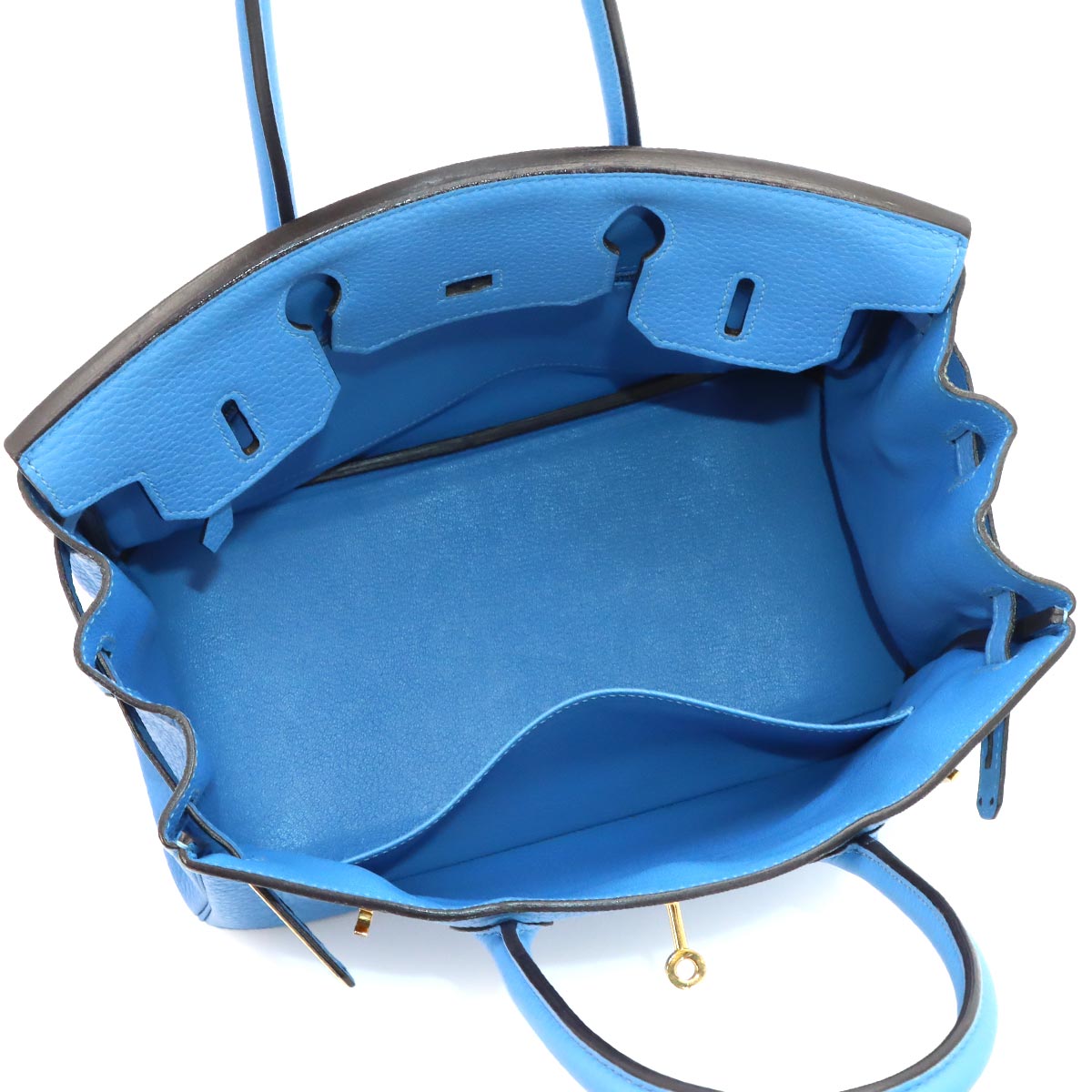 Birkin 30 Traurillon Clemence Blue Paradise Hand Bag
