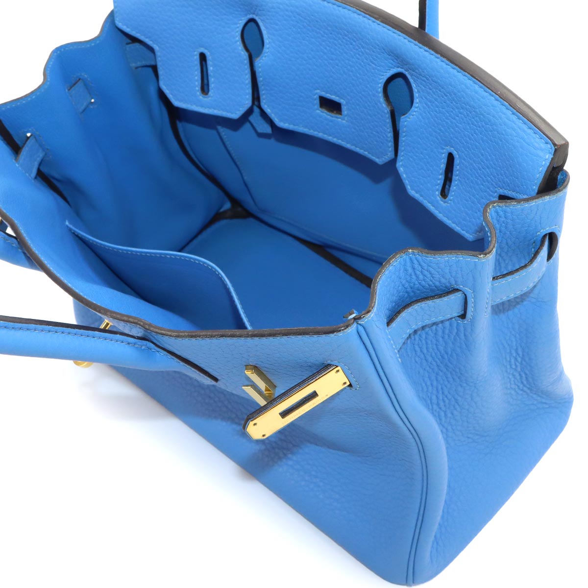 Birkin 30 Traurillon Clemence Blue Paradise Hand Bag