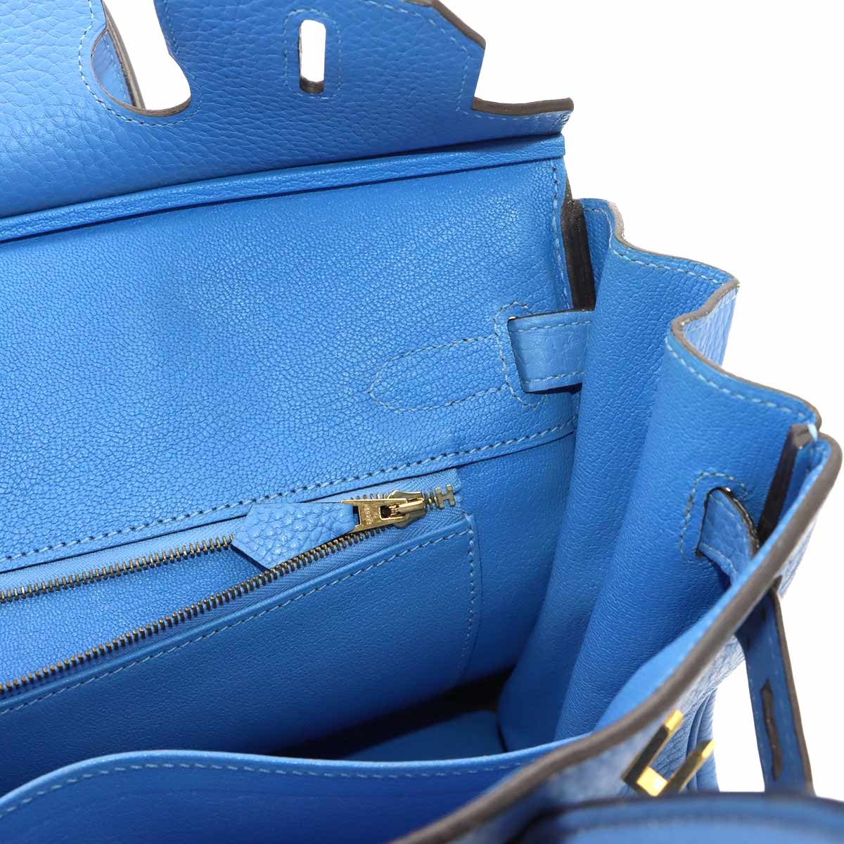 Birkin 30 Traurillon Clemence Blue Paradise Hand Bag
