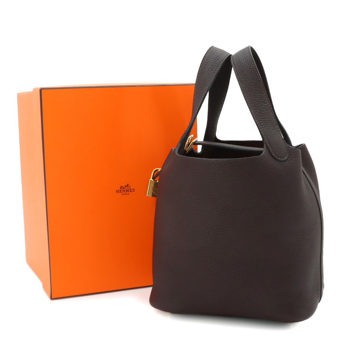 Picotin Lock PM Hand Bag Taurillon Clemence Rouge Sellier