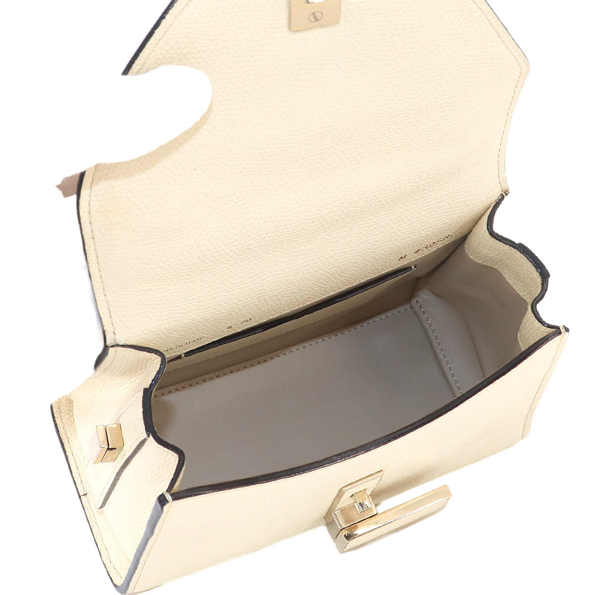 Micro Iside 2way Hand Shoulder Bag Leather White