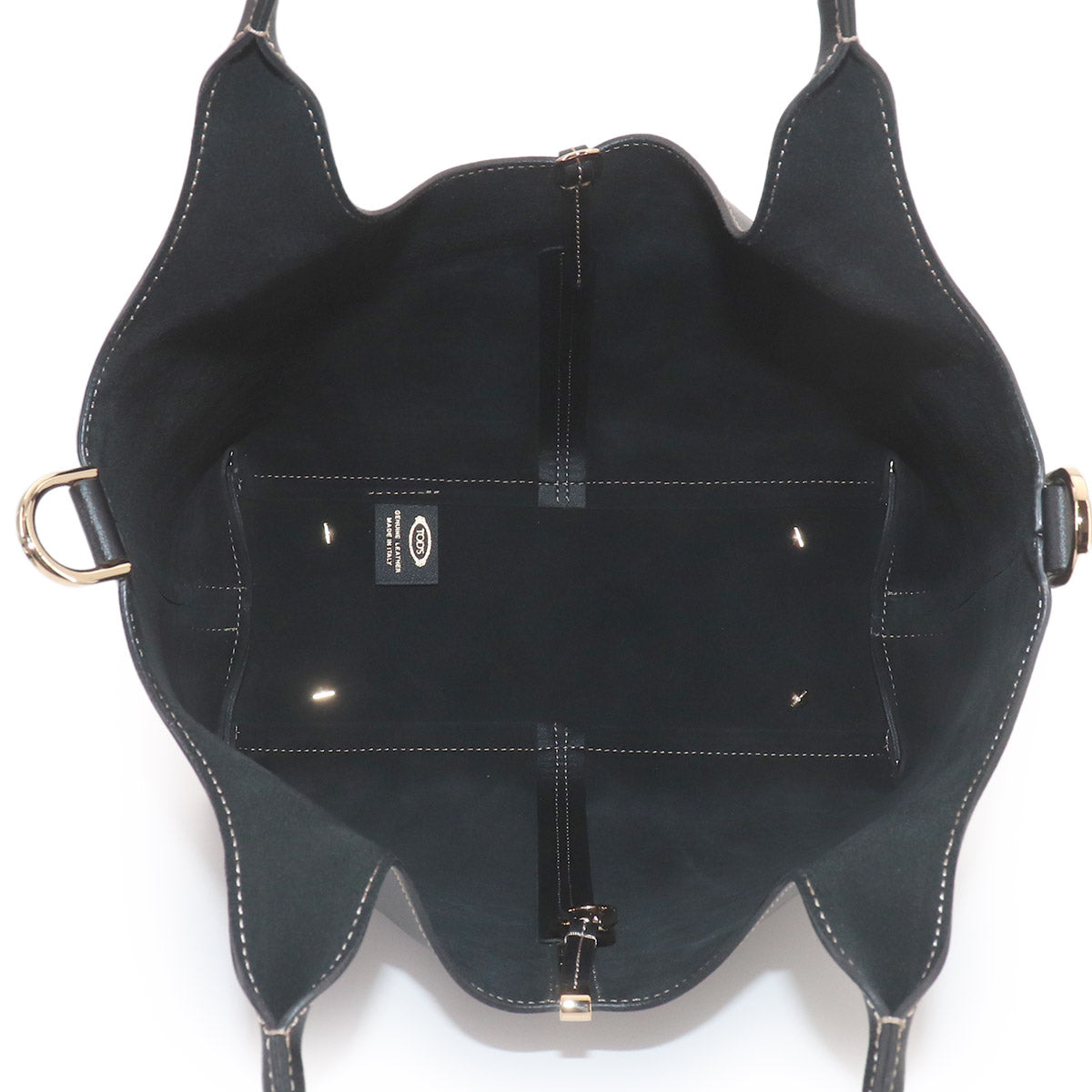Shopping Small Tote Shoulder Bag Leather Black Purse