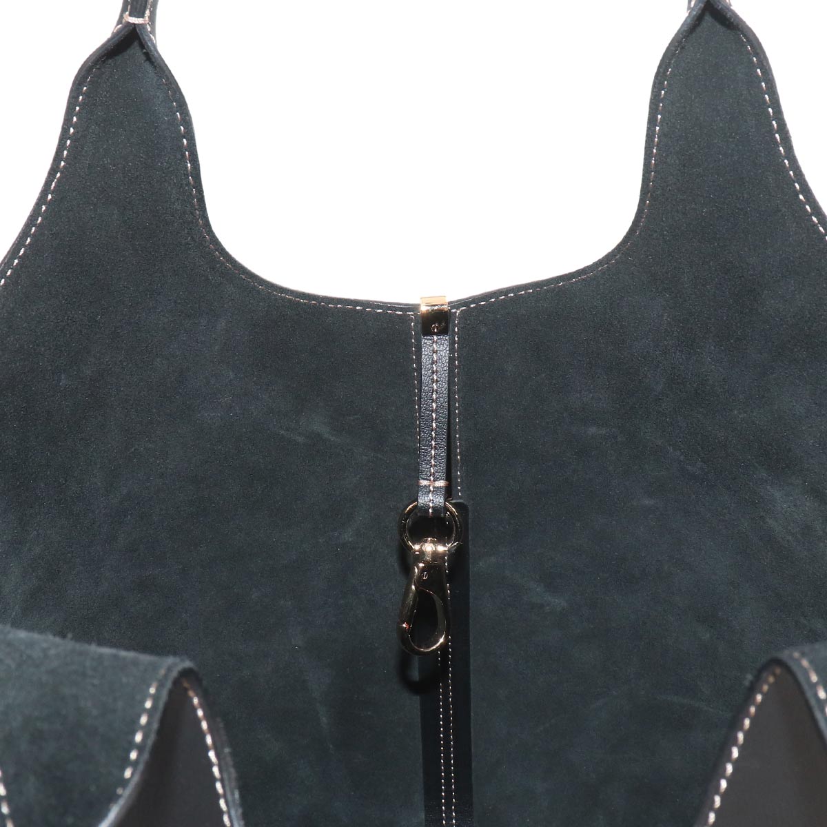 Shopping Small Tote Shoulder Bag Leather Black Purse