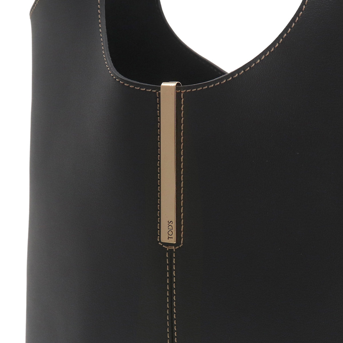 Shopping Small Tote Shoulder Bag Leather Black Purse