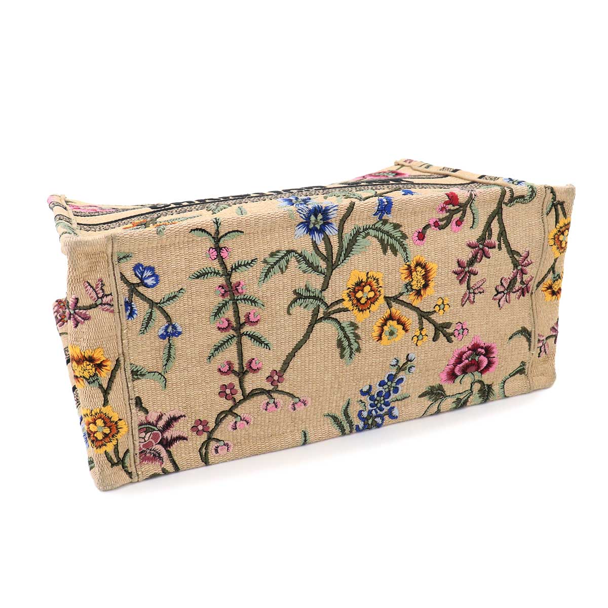 Petite Fleur Book Tote Medium Bag Canvas Beige