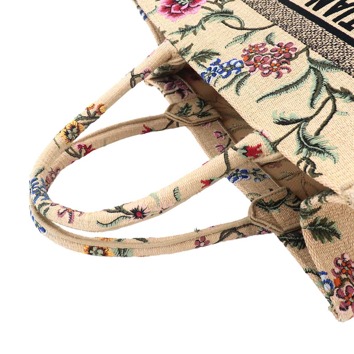 Petite Fleur Book Tote Medium Bag Canvas Beige