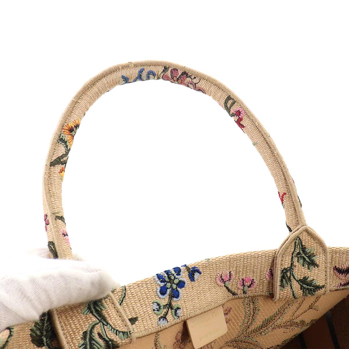 Petite Fleur Book Tote Medium Bag Canvas Beige
