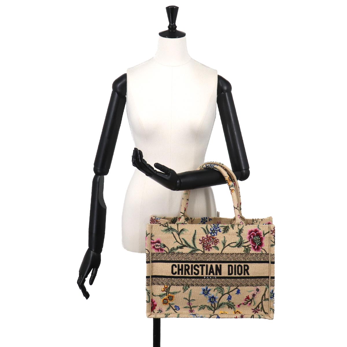 Petite Fleur Book Tote Medium Bag Canvas Beige