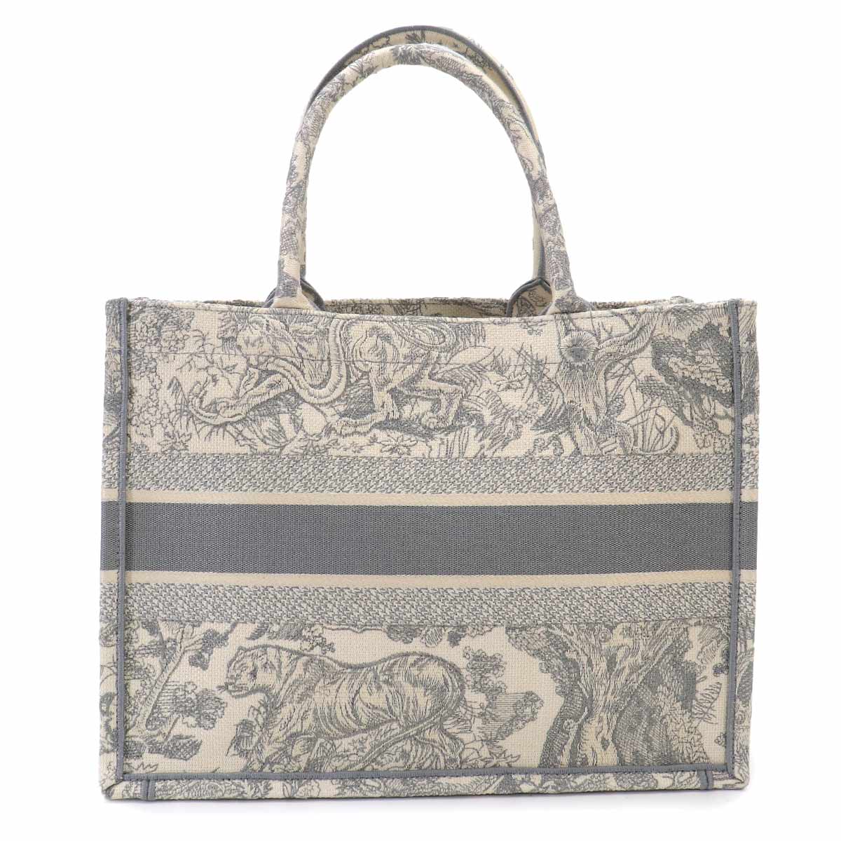 Toile de Jouy Book Tote Medium Bag Canvas Grey