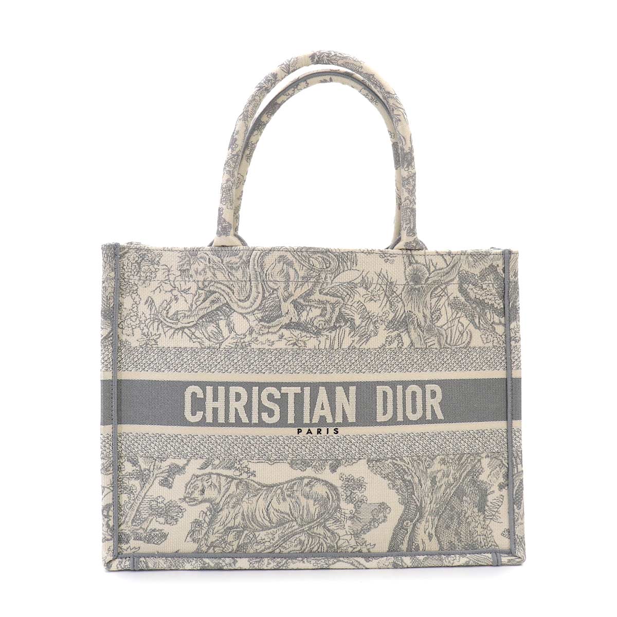 Toile de Jouy Book Tote Medium Bag Canvas Grey