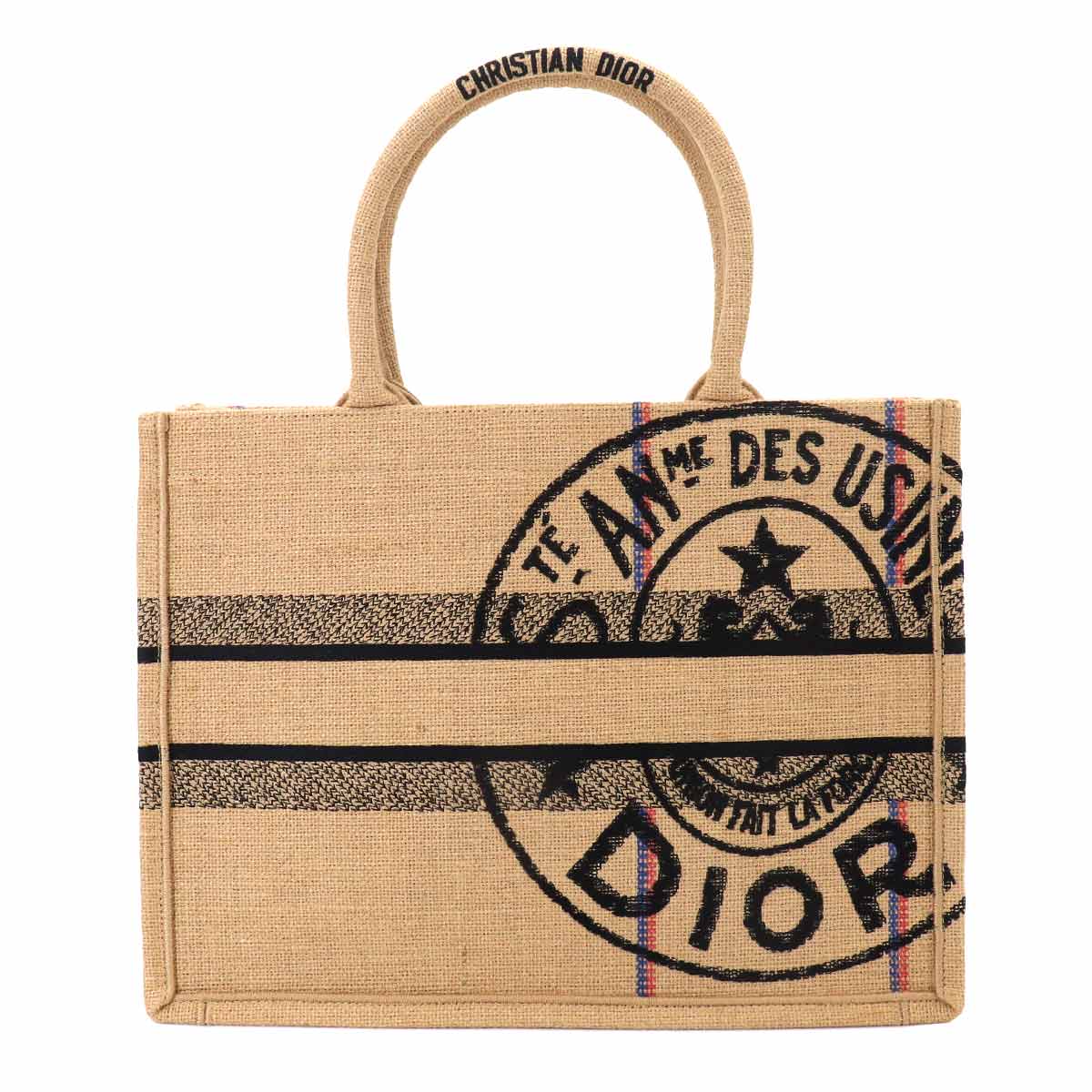 Union Book Tote Medium Bag Jute Canvas Beige M1296ZRUW