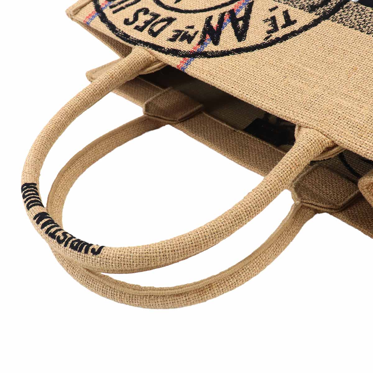 Union Book Tote Medium Bag Jute Canvas Beige M1296ZRUW