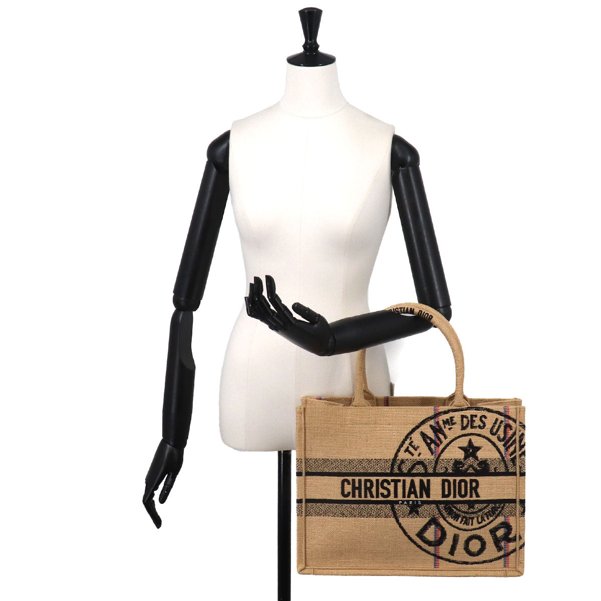 Union Book Tote Medium Bag Jute Canvas Beige M1296ZRUW