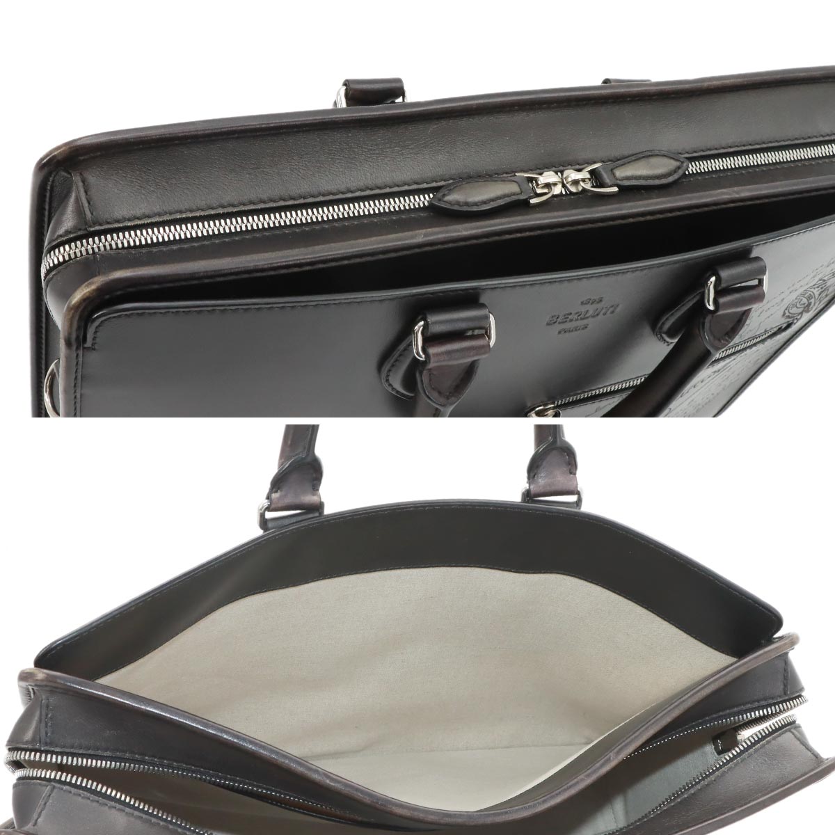 Un Jour Briefcase Business Bag Venezia Leather Black