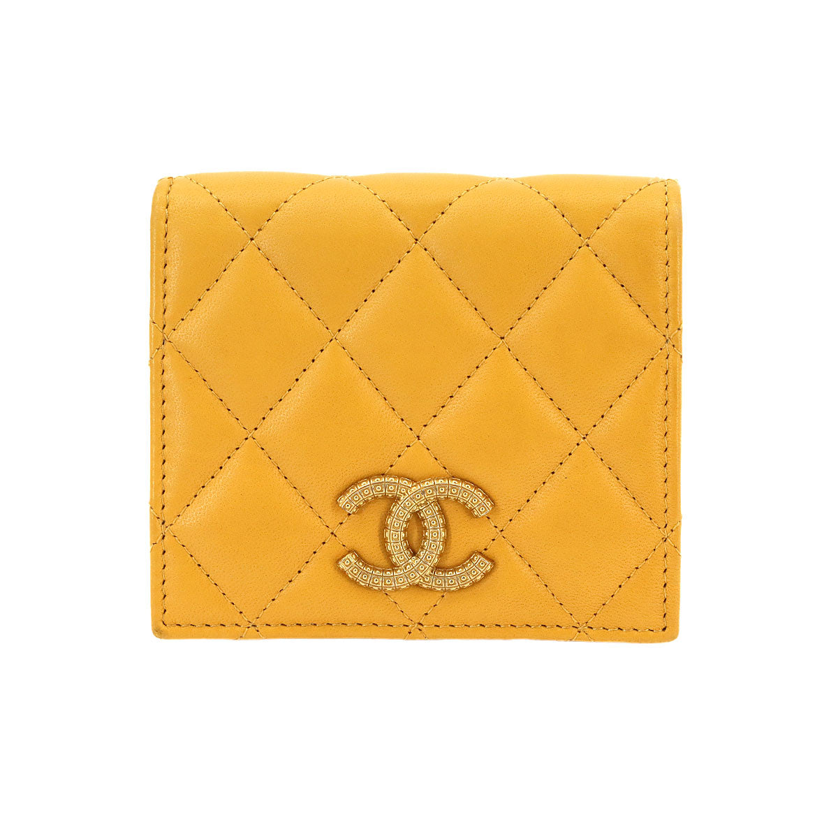 Matelasse Compact Wallet Leather Black AP0230 Purse