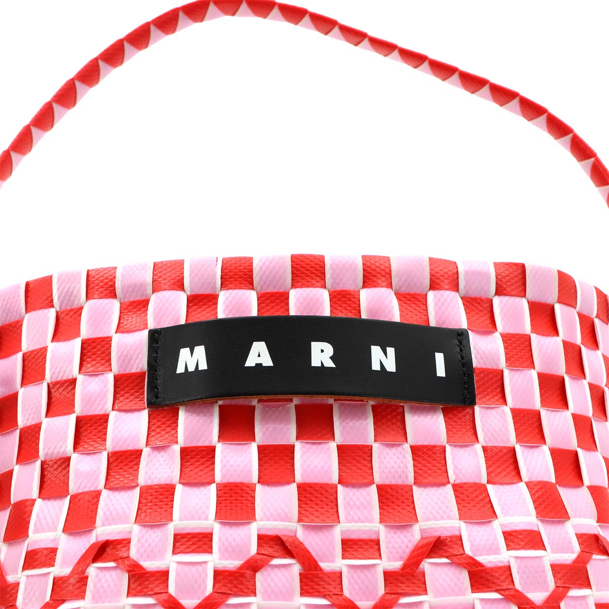 Marni Market Pod Basket Hand Bag Polypropylene Pink Red Purse