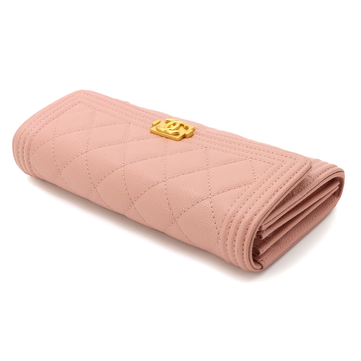 Boy chanel Matelasse Long Wallet Leather Pink A80286