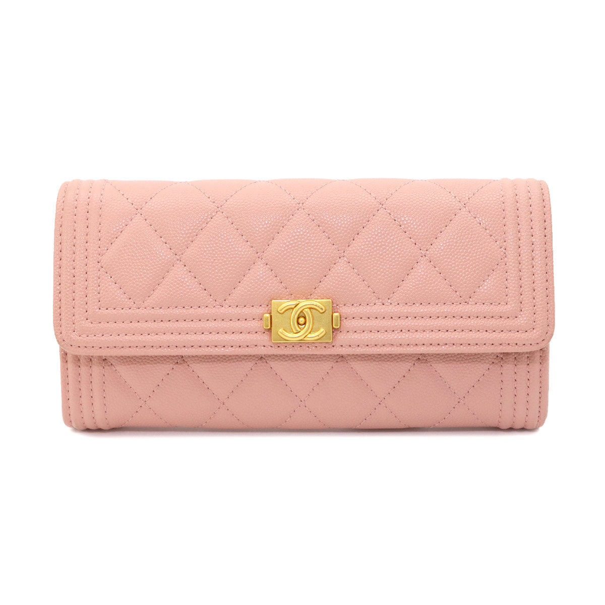 Boy chanel Matelasse Long Wallet Leather Pink A80286