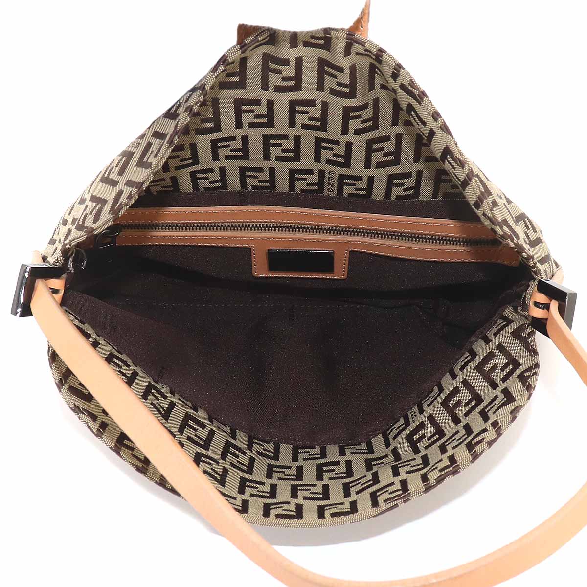 Zucchino Mamma Baguette Shoulder Bag Canvas Beige Brown 8BR009