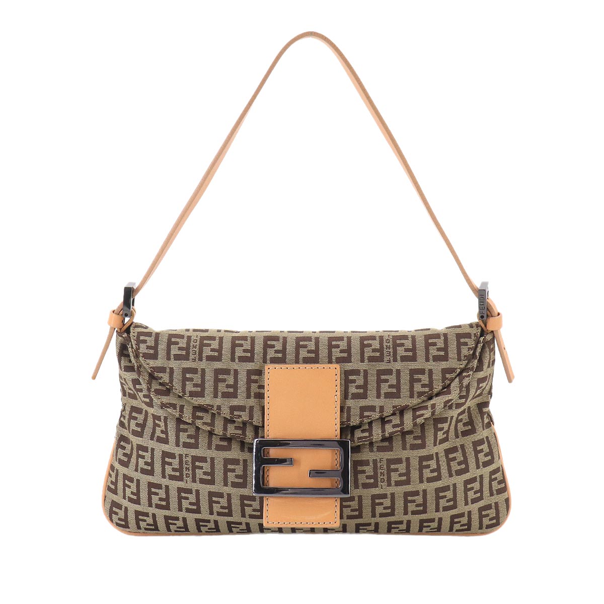 Zucchino Mamma Baguette Shoulder Bag Canvas Beige Brown 8BR009