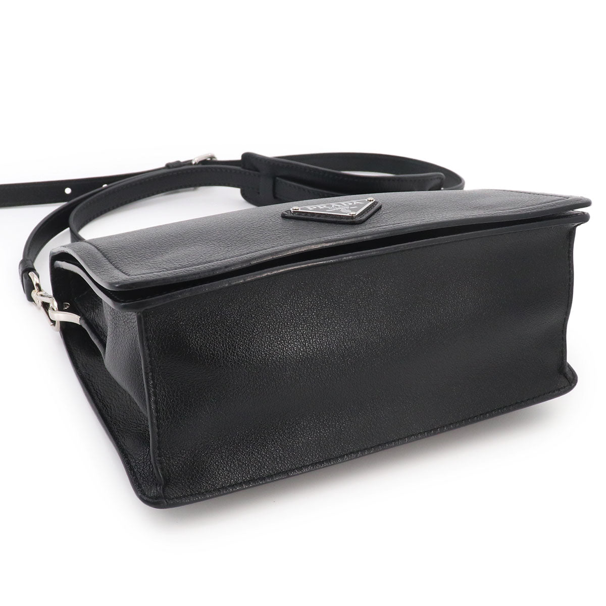 Messenger Shoulder Bag Leather Nero Black 1BD296 Purse