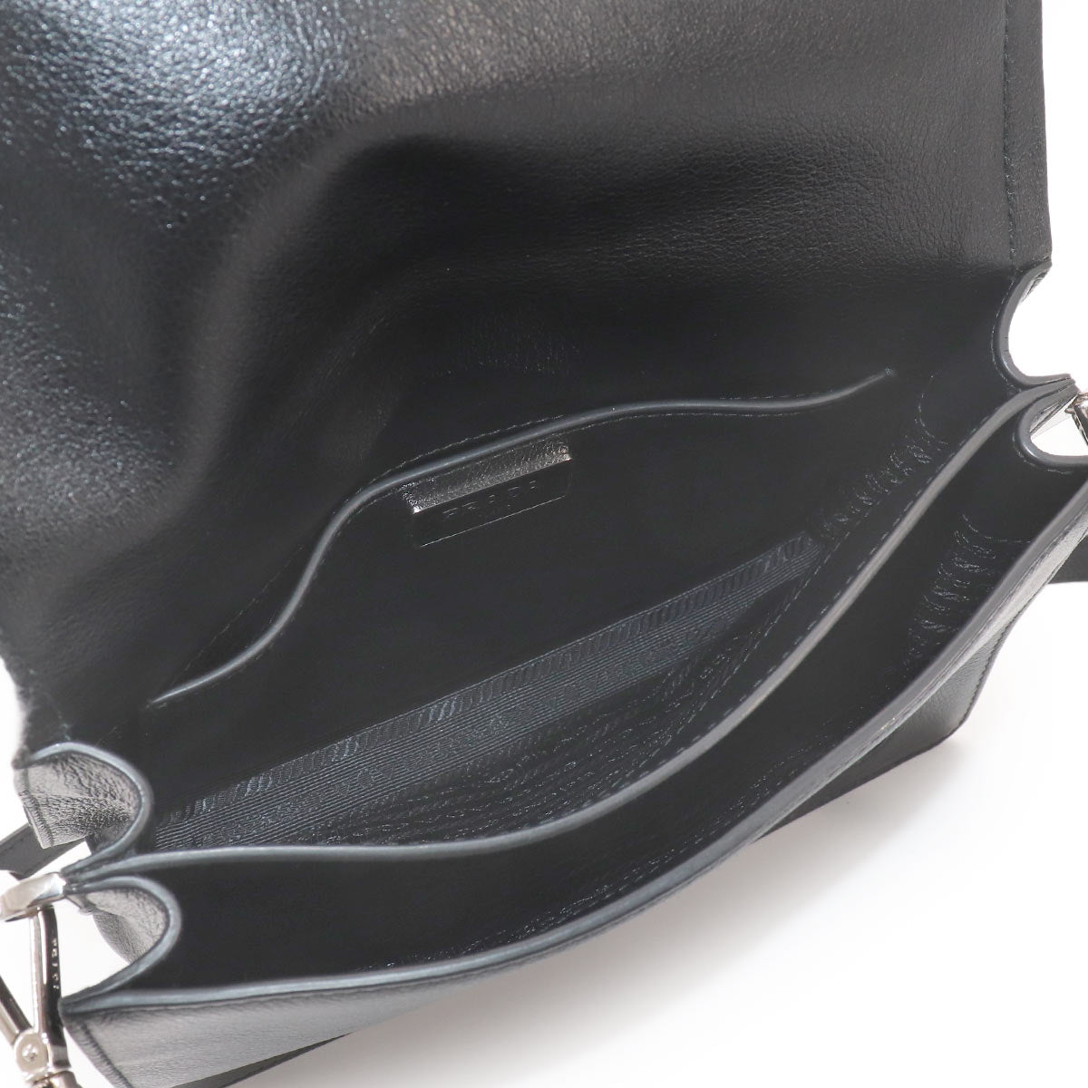 Messenger Shoulder Bag Leather Nero Black 1BD296 Purse