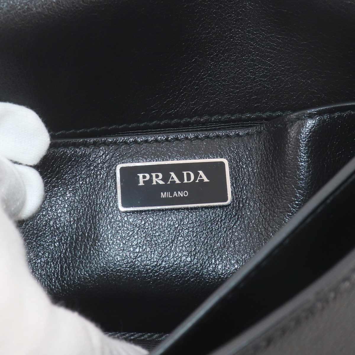 Messenger Shoulder Bag Leather Nero Black 1BD296 Purse