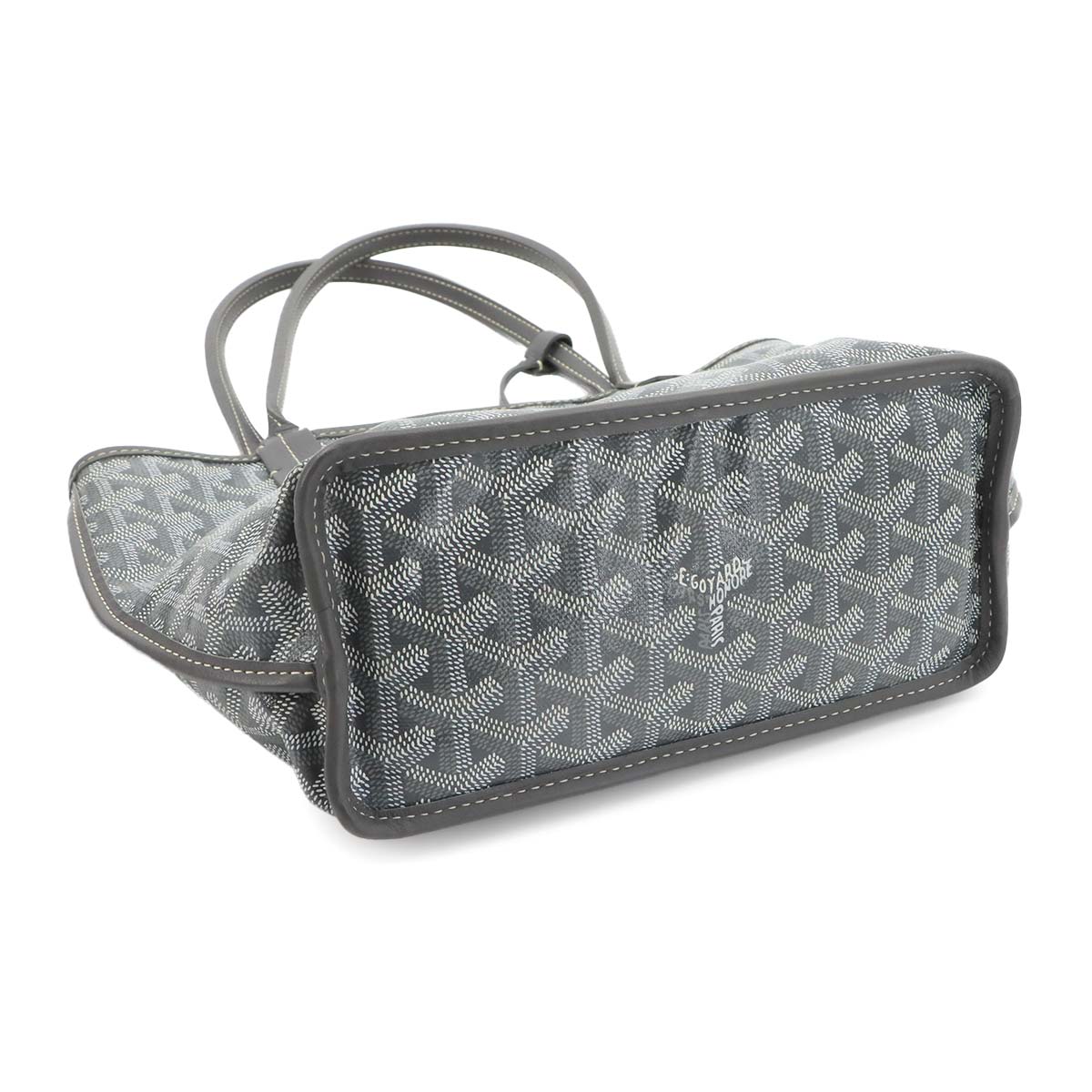 Anjou Mini Reversible Tote Bag PVC Leather Gray Purse
