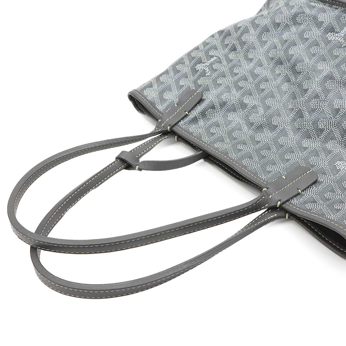Anjou Mini Reversible Tote Bag PVC Leather Gray Purse