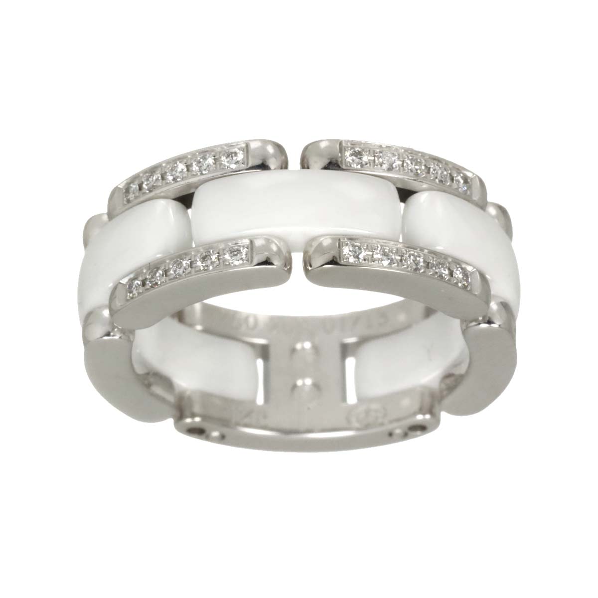 ULTRA MM Diamond Ring Ceramic 18K WG 750 Size48 4.5(US)