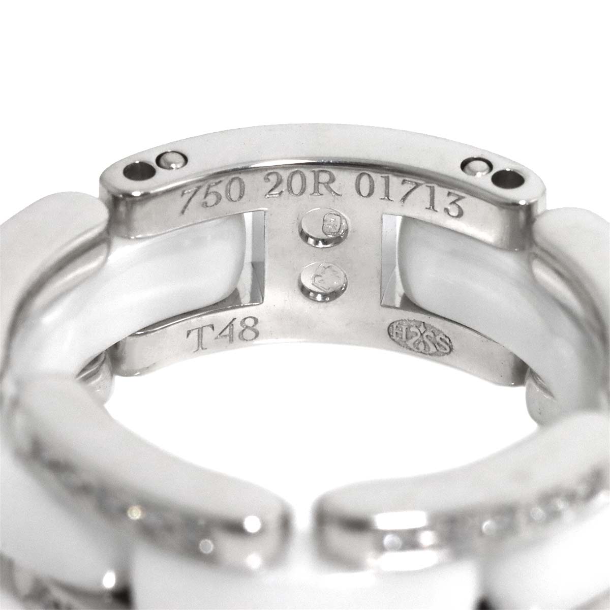 ULTRA MM Diamond Ring Ceramic 18K WG 750 Size48 4.5(US)