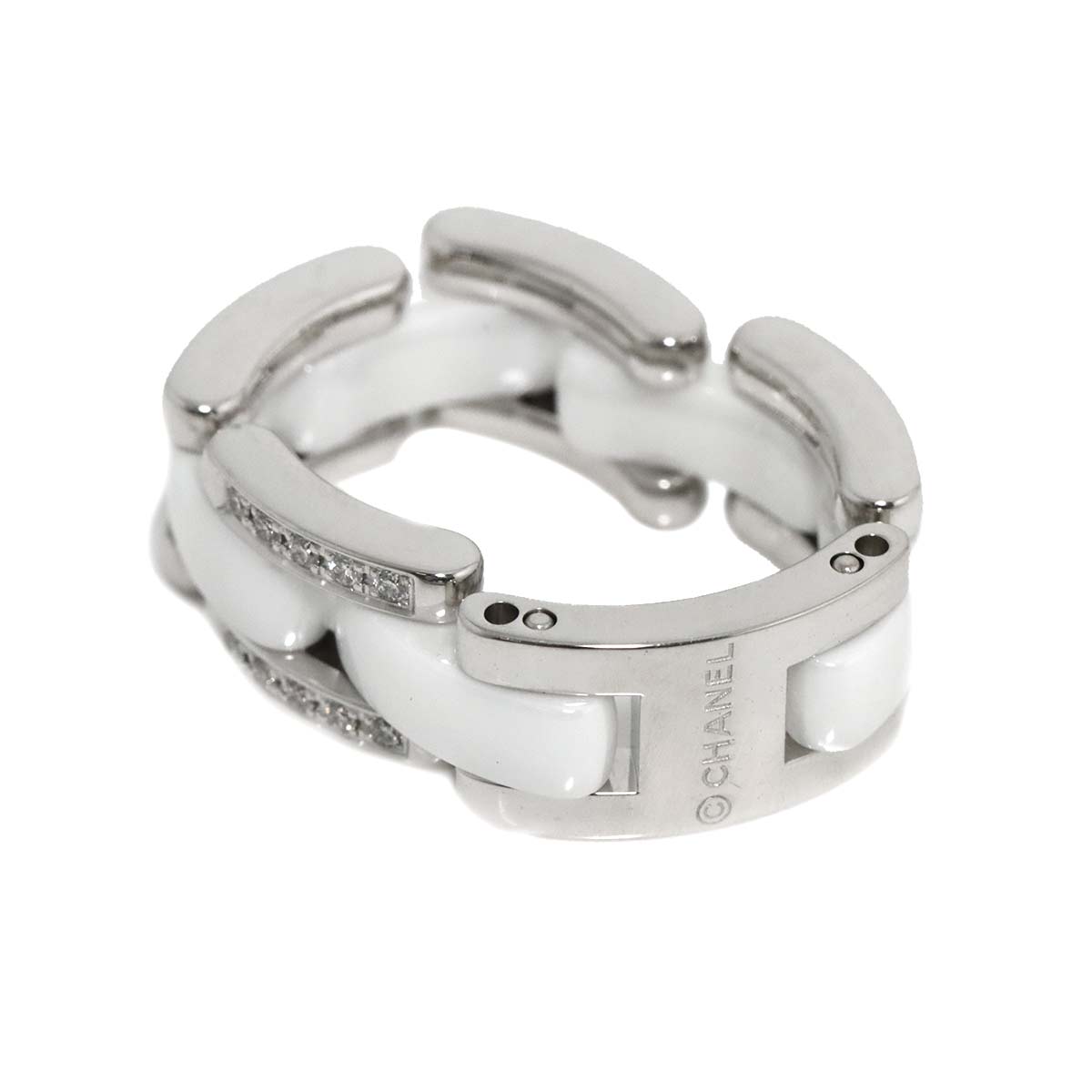 ULTRA MM Diamond Ring Ceramic 18K WG 750 Size48 4.5(US)
