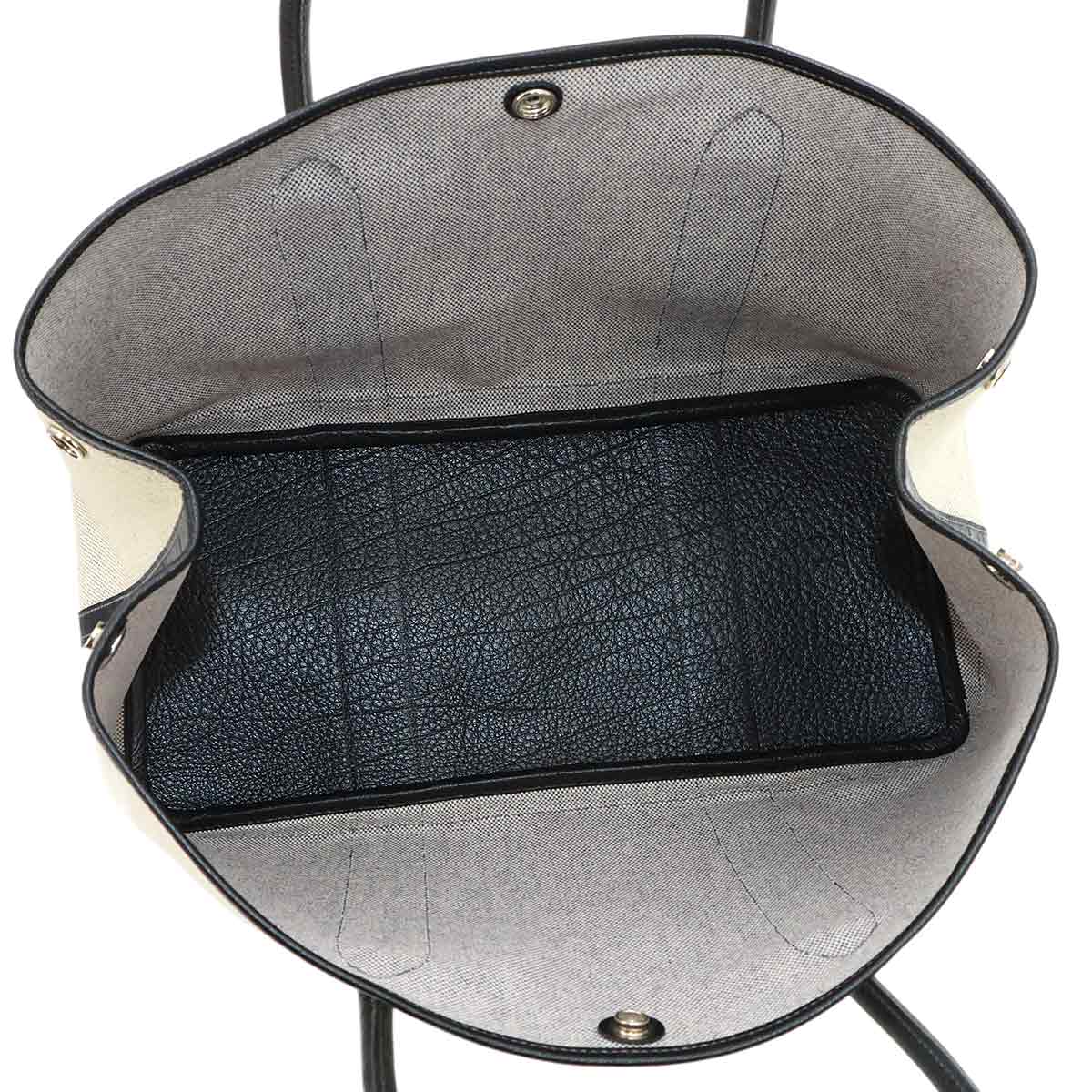 Garden Party PM Tote Bag Toile H Negonda Black Gray