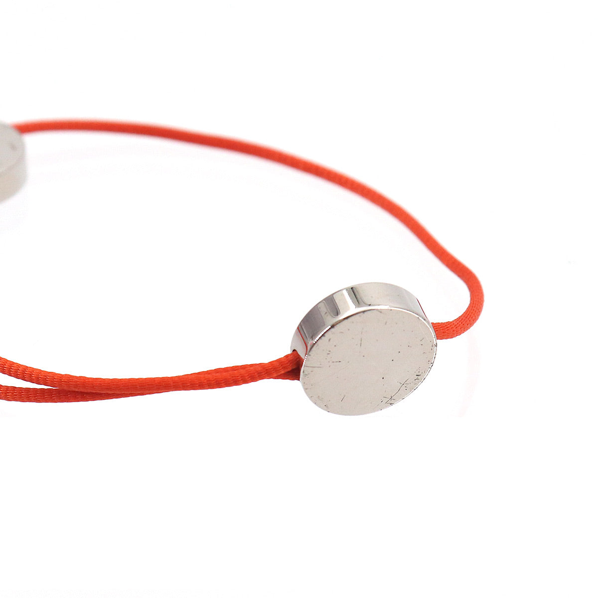 Sellier Cord Bracelet Orange Silver