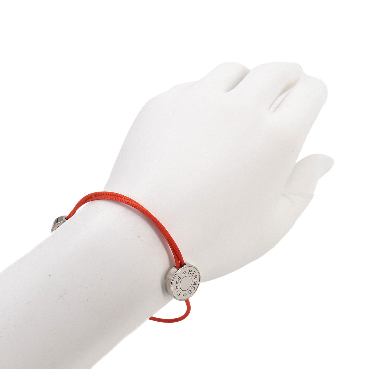 Sellier Cord Bracelet Orange Silver
