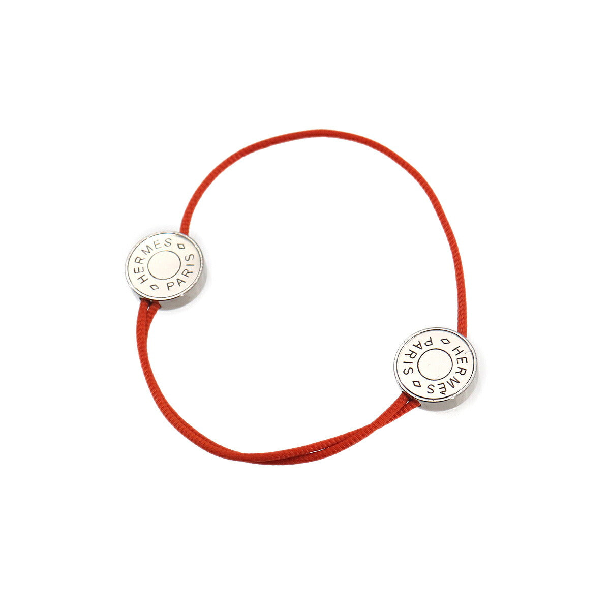 Sellier Cord Bracelet Orange Silver