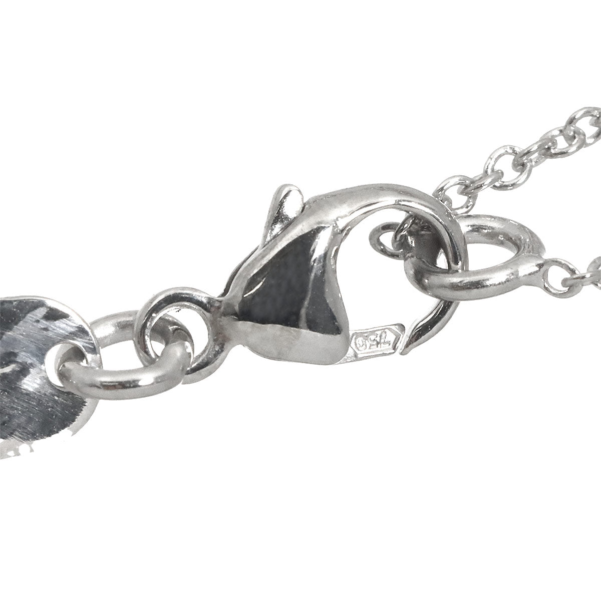 Sapphire Diamond Necklace 18K White Gold 750