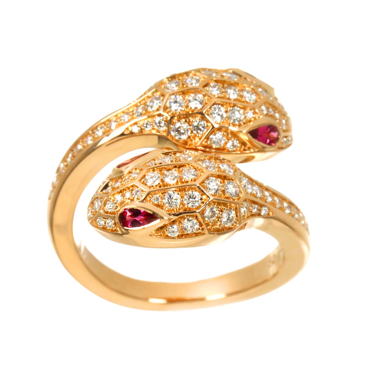 Serpenti Seduttori Diamond Rubellite Ring 18K PG Siz52 6(US) 90324183