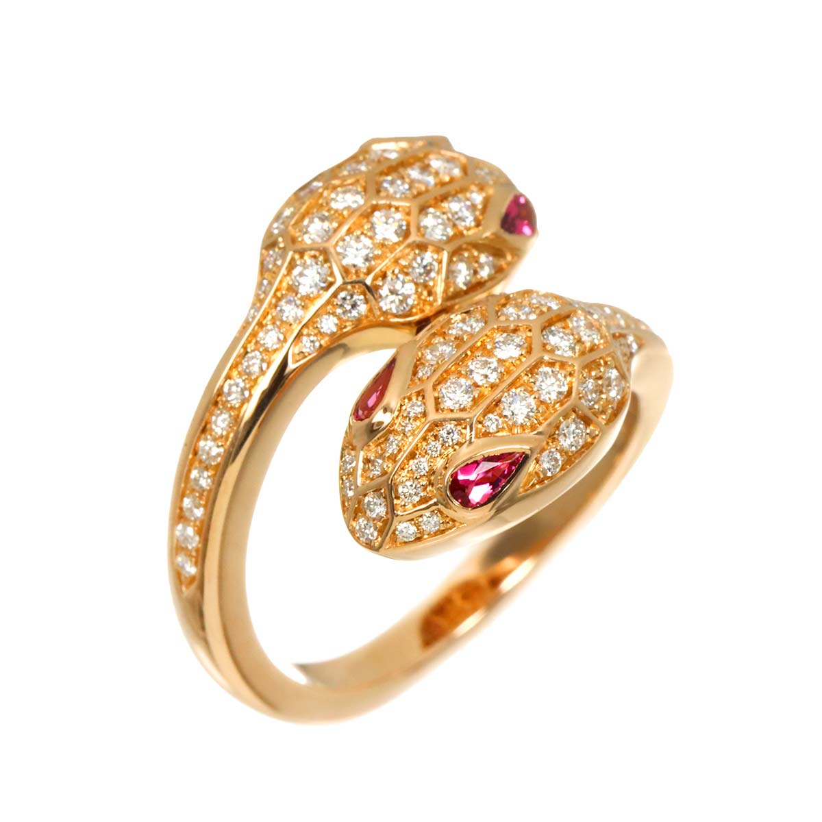 Serpenti Seduttori Diamond Rubellite Ring 18K PG Siz52 6(US) 90324183