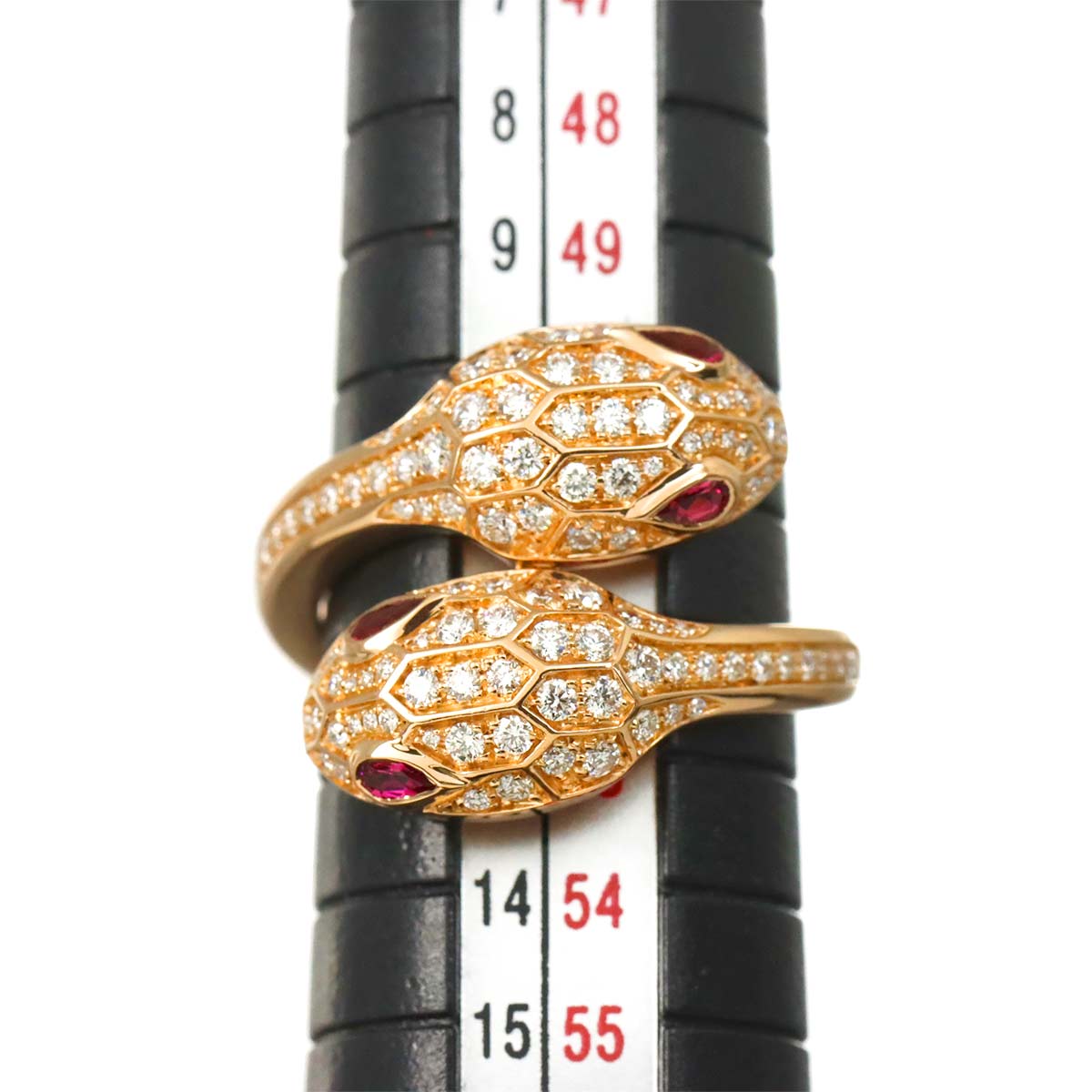 Serpenti Seduttori Diamond Rubellite Ring 18K PG Siz52 6(US) 90324183