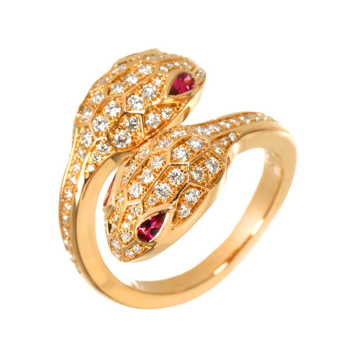 Serpenti Seduttori Diamond Rubellite Ring 18K PG Siz52 6(US) 90324183