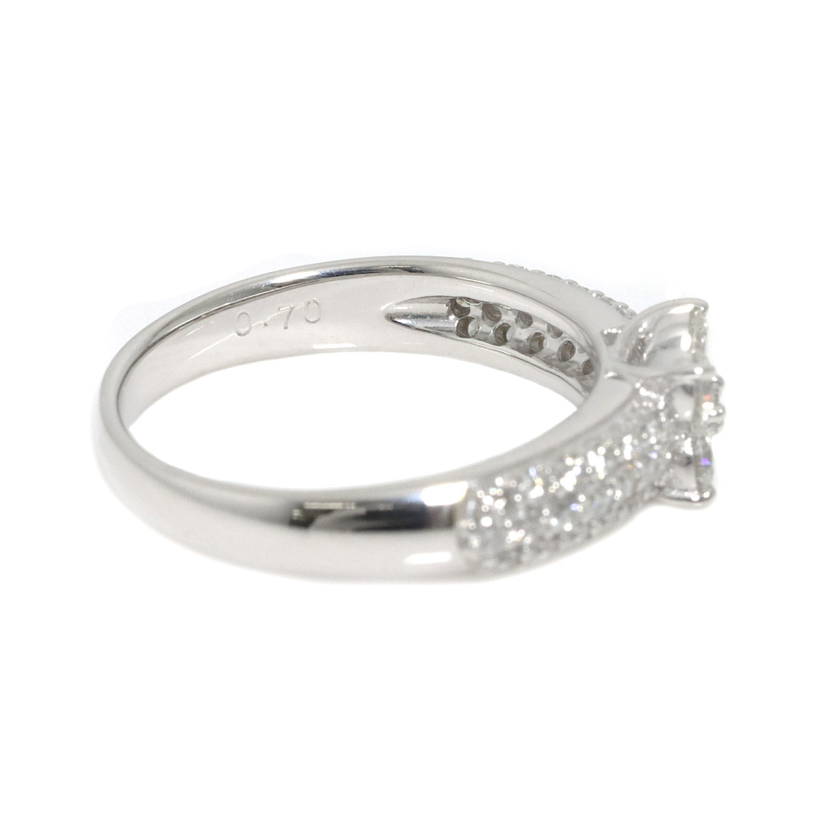 Diamond 0.70ct Ring 18K WG 750 Size5.25(US)