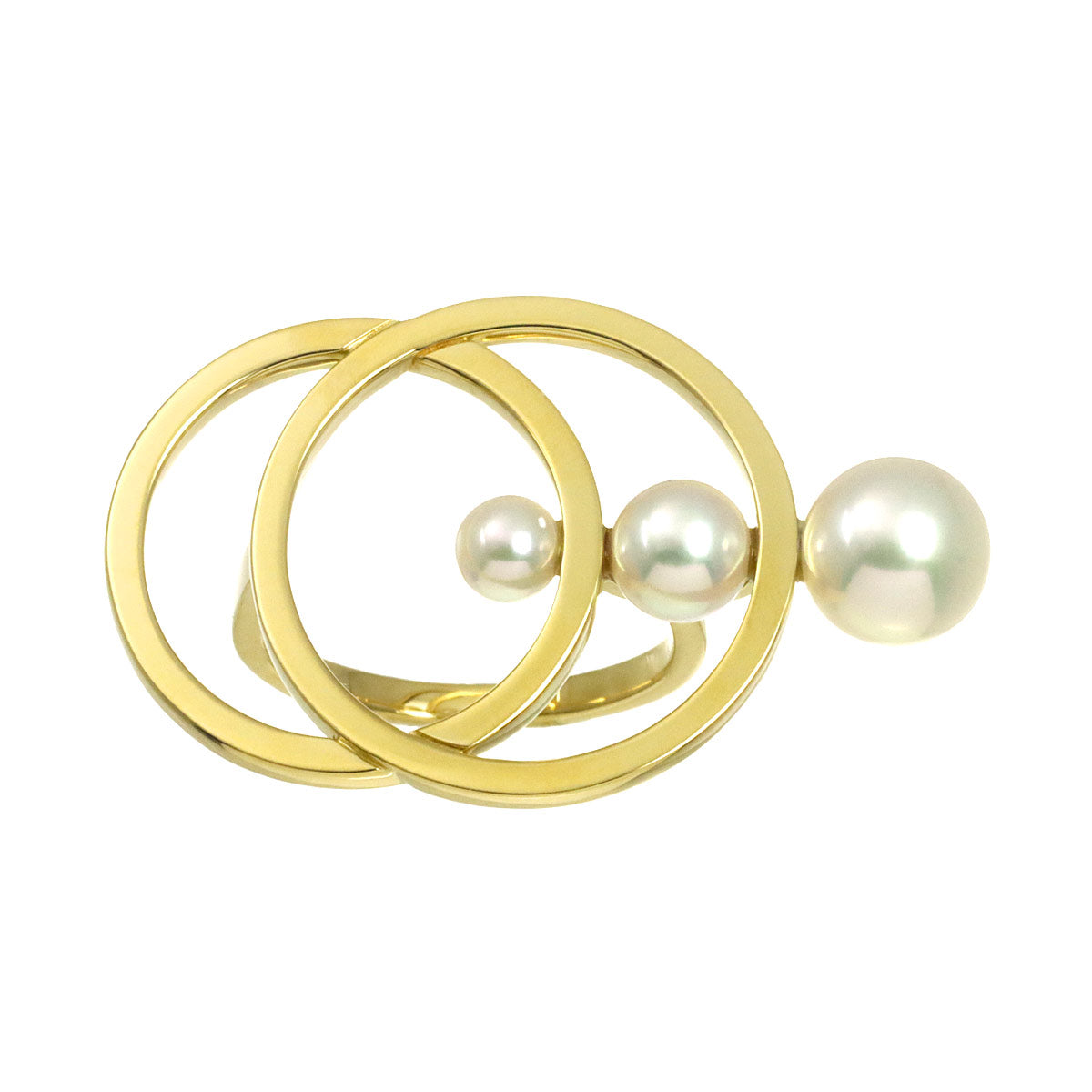 Cosmic Akoya Pearl 8.0-4.5mm Ring 18K YG 750 6.25-6.5(US)